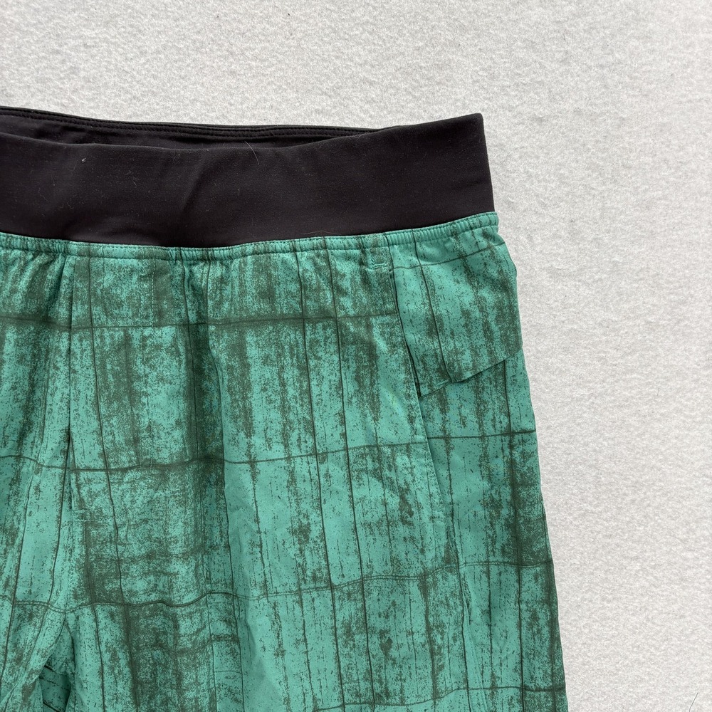 Lululemon Pace Breaker Shorts Mens Large Blue Green Vintage Abstract Running - Picture 2 of 11